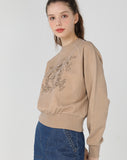 ワンダービジター(WONDER VISITOR)  WV Emblem Crop Sweat-shirt [Beige]