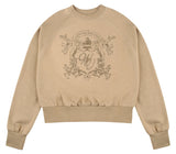 ワンダービジター(WONDER VISITOR)  WV Emblem Crop Sweat-shirt [Beige]