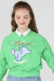 ワンダービジター(WONDER VISITOR)  Stupid baby Crop Sweat-shirt [Green]