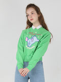 ワンダービジター(WONDER VISITOR)  Stupid baby Crop Sweat-shirt [Green]