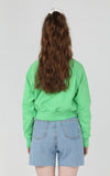 ワンダービジター(WONDER VISITOR)  Stupid baby Crop Sweat-shirt [Green]