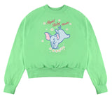 ワンダービジター(WONDER VISITOR)  Stupid baby Crop Sweat-shirt [Green]