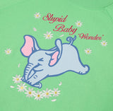 ワンダービジター(WONDER VISITOR)  Stupid baby Crop Sweat-shirt [Green]