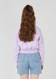 ワンダービジター(WONDER VISITOR)  Stupid baby Crop Sweat-shirt [Lilac]