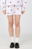 ワンダービジター(WONDER VISITOR)  Red flower pattern Shorts [Light grey]