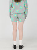 ワンダービジター(WONDER VISITOR)  Green flower pattern Shorts [Melange grey]