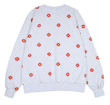 ワンダービジター(WONDER VISITOR)  Red flower pattern Sweat-shirt [Light grey]