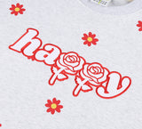 ワンダービジター(WONDER VISITOR)  Red flower pattern Sweat-shirt [Light grey]