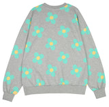 ワンダービジター(WONDER VISITOR)  Green flower pattern Sweat-shirt [Melange grey]