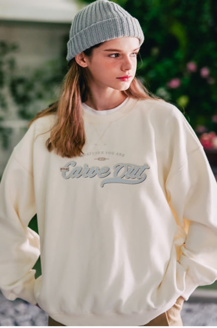 ダブルユーブイプロジェクト(WV PROJECT) Outstitch Sweatshirt Cream JIMT7460