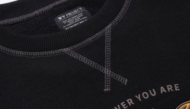 ダブルユーブイプロジェクト(WV PROJECT) Outstitch Sweatshirt Black JIMT7460