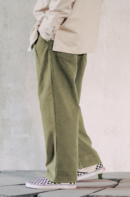 ダブルユーブイプロジェクト(WV PROJECT) Biscuit Pintuck Wide Pants Khaki JJLP7466