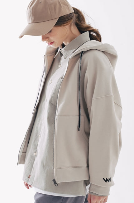 ダブルユーブイプロジェクト(WV PROJECT) Wapping Hoodie Zip-Up LightBeige JJOT7203