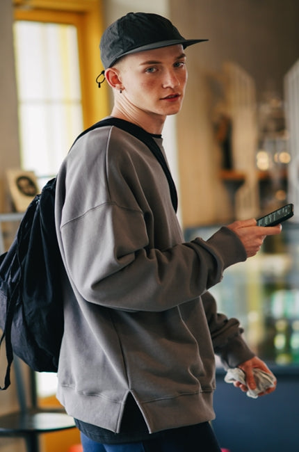 パーステップ(PERSTEP) Salmon Heavy Slit Sweatshirt DEMT4404