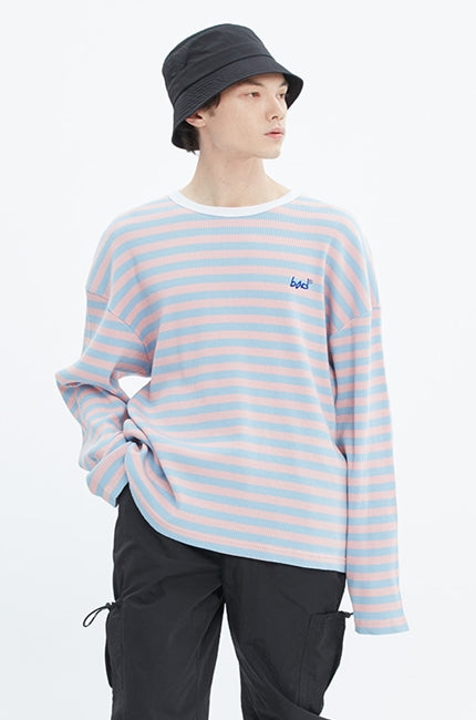 ベドインベド(BADINBAD) BASIC STRIPED LONG SLEEVE_PINK
