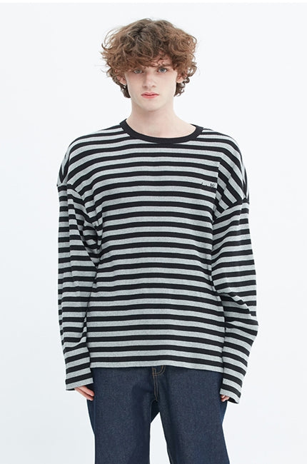ベドインベド(BADINBAD) BASIC STRIPED LONG SLEEVE_BLACK