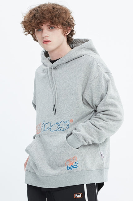 ベドインベド(BADINBAD) FAT LOGO HOODIE_GREY