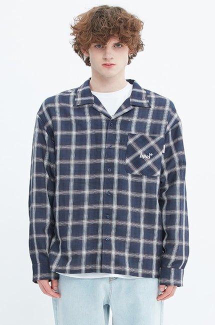 ベドインベド(BADINBAD) POCKET WORK SHIRT_NAVY