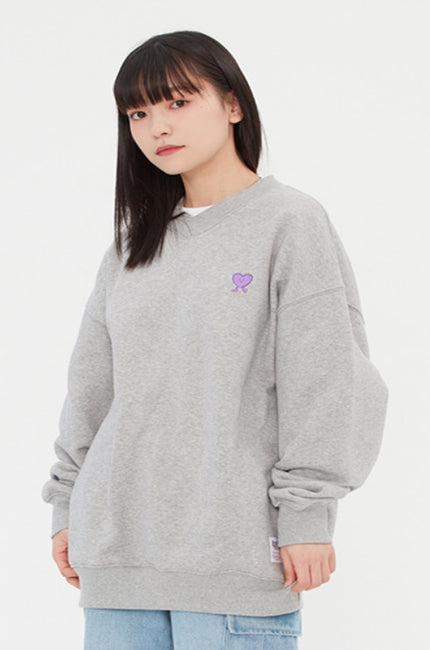 TARGETTO(ターゲット)  HEART BUTTON V NECK SWEAT SHIRT_GREY