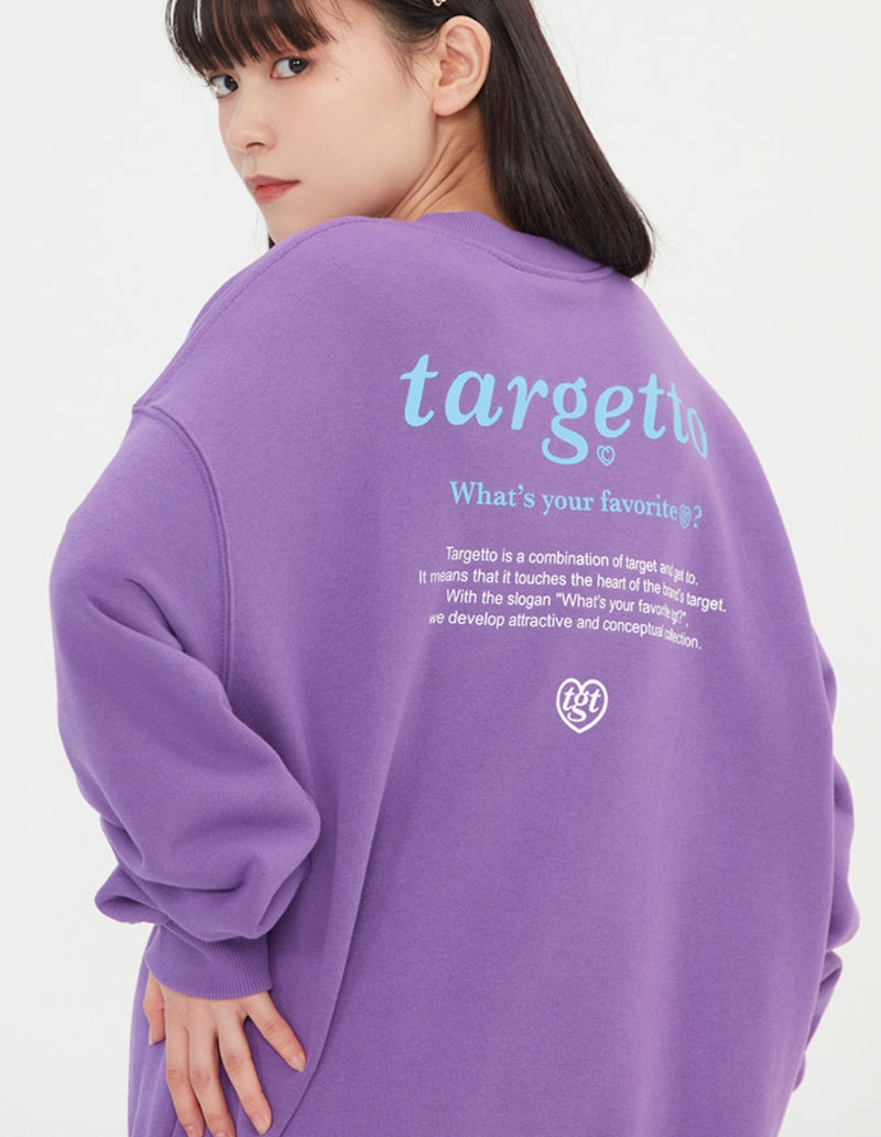 TARGETTO(ターゲット)  BACK PRINTING LOGO SWEAT SHIRT_PURPLE