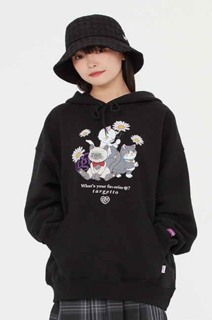 TARGETTO(ターゲット)  CAT FRIENDS HOODIE_BLACK