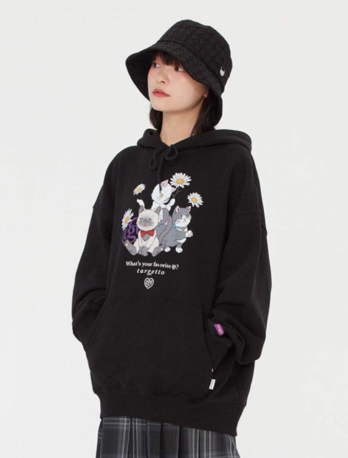 TARGETTO(ターゲット)  CAT FRIENDS HOODIE_BLACK