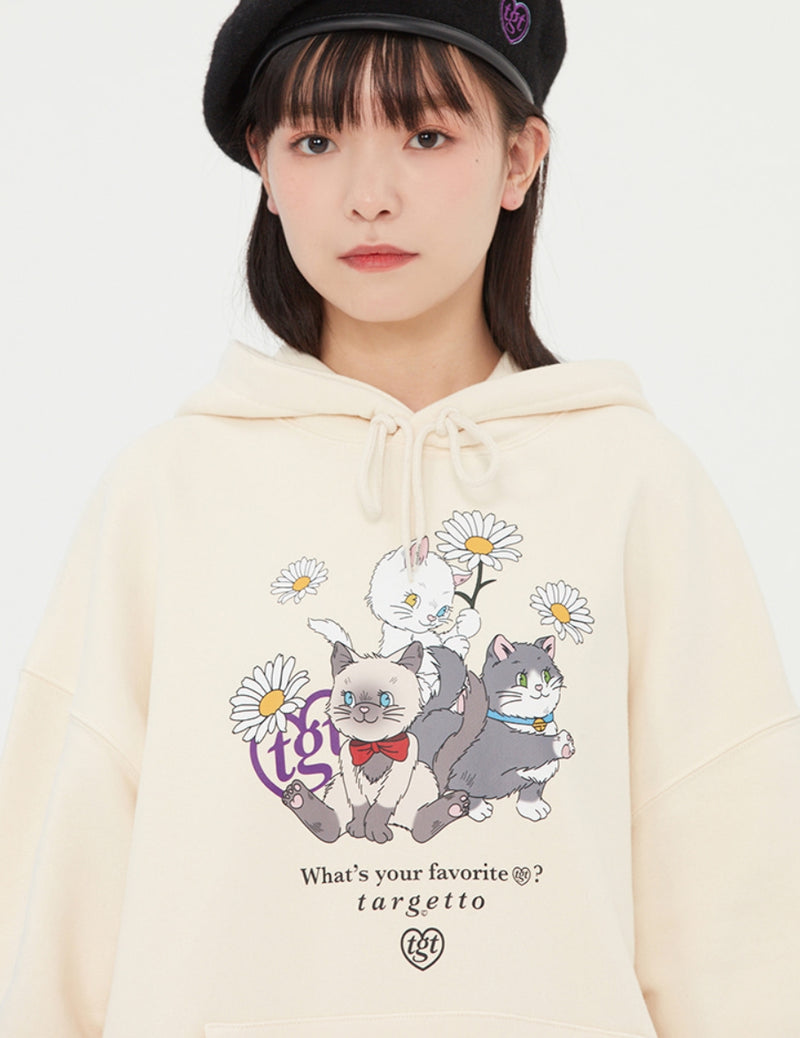 TARGETTO(ターゲット)  CAT FRIENDS HOODIE_OATMEAL