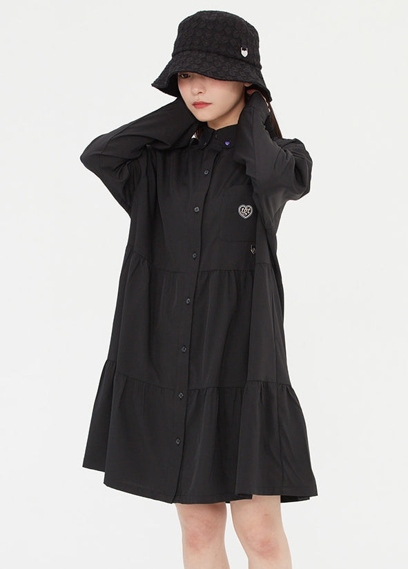 TARGETTO(ターゲット)  SHIRRING SHIRTS ONEPIECE_BLACK