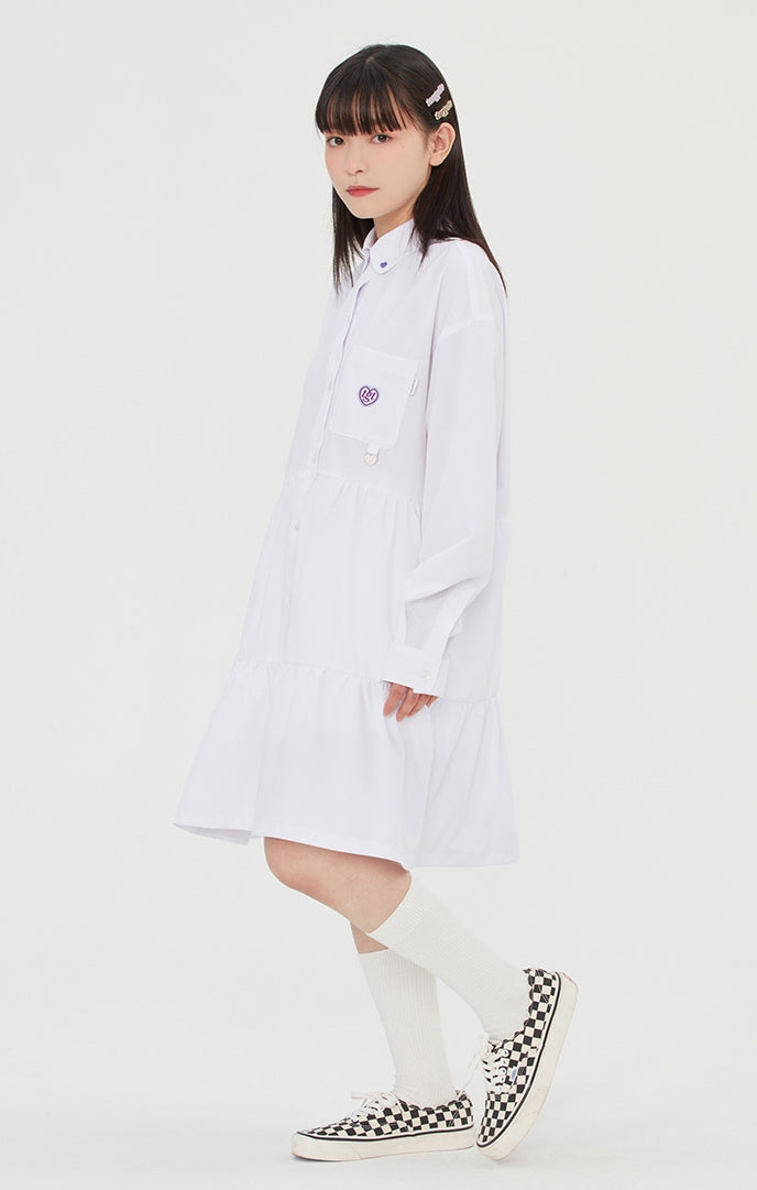 TARGETTO(ターゲット)  SHIRRING SHIRTS ONEPIECE_WHITE