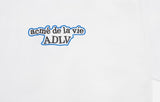 アクメドラビ(acme' de la vie) DOUBLE EMBO BASIC LOGO SHORT SLEEVE T-SHIRT WHITE / BLUE