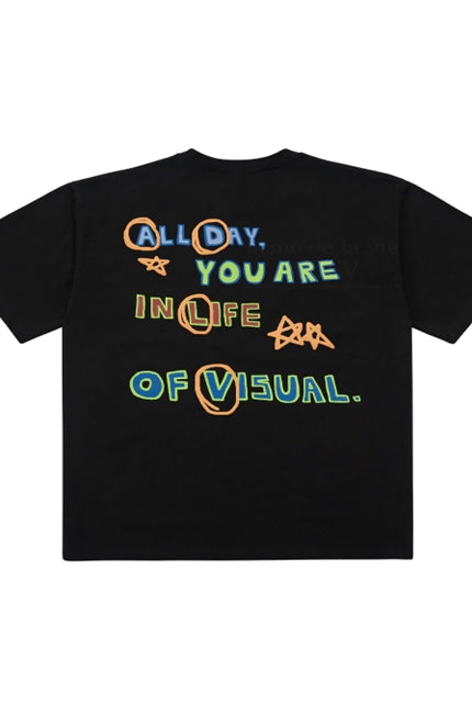 アクメドラビ(acme' de la vie)  ADLV EMBO POINT SHORT SLEEVE T-SHIRT BLACK