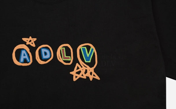 アクメドラビ(acme' de la vie)  ADLV EMBO POINT SHORT SLEEVE T-SHIRT BLACK