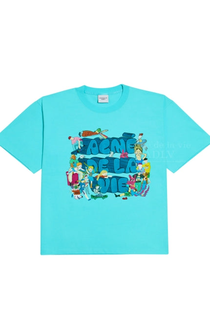アクメドラビ(acme' de la vie)  ADLV FRIENDS 2 SHORT SLEEVE T-SHIRT SKYBLUE