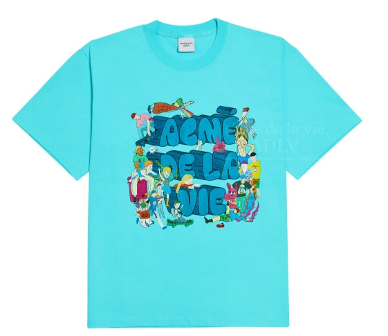 アクメドラビ(acme' de la vie)  ADLV FRIENDS 2 SHORT SLEEVE T-SHIRT SKYBLUE