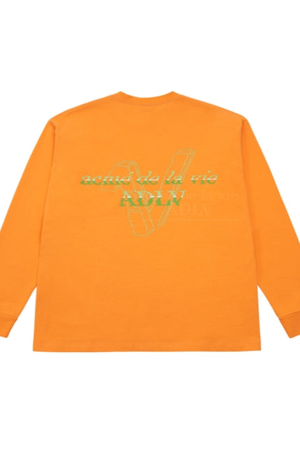 アクメドラビ(acme' de la vie)  FAKE LOGO LONG SLEEVE T-SHIRT ORANGE