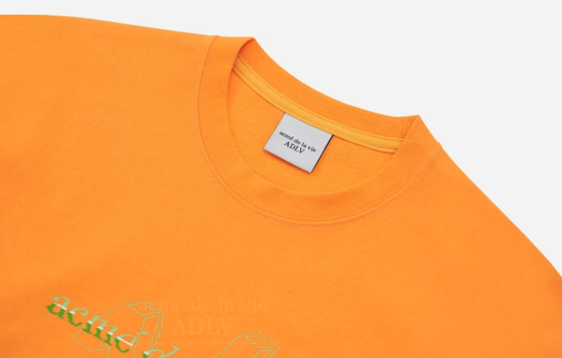 アクメドラビ(acme' de la vie)  FAKE LOGO LONG SLEEVE T-SHIRT ORANGE