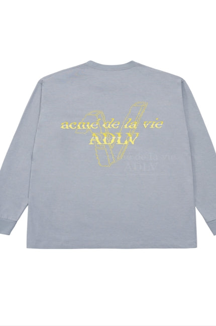 アクメドラビ(acme' de la vie)  FAKE LOGO LONG SLEEVE T-SHIRT LIGHT GREY