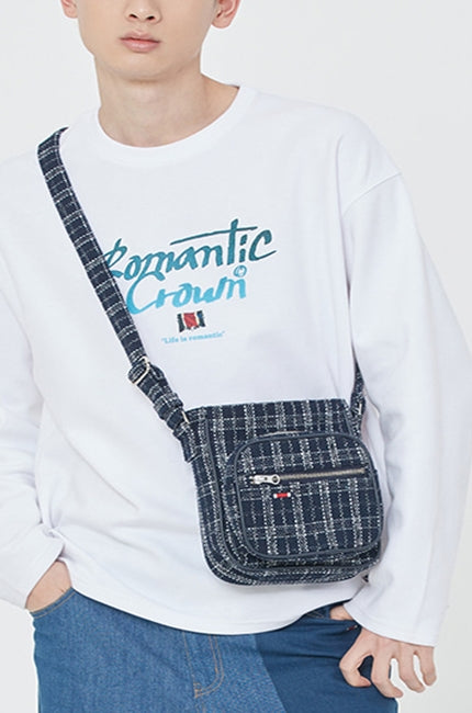 ロマンティッククラウン(ROMANTIC CROWN) TWEED SLING BAG_NAVY