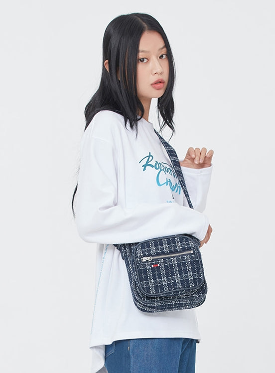 ロマンティッククラウン(ROMANTIC CROWN) TWEED SLING BAG_NAVY