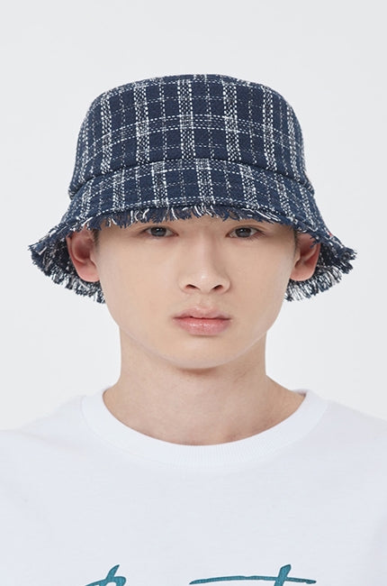ロマンティッククラウン(ROMANTIC CROWN) TWEED BUCKET HAT_NAVY