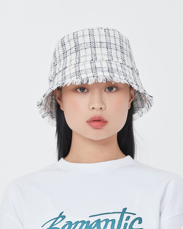 ロマンティッククラウン(ROMANTIC CROWN) TWEED BUCKET HAT_OATMEAL