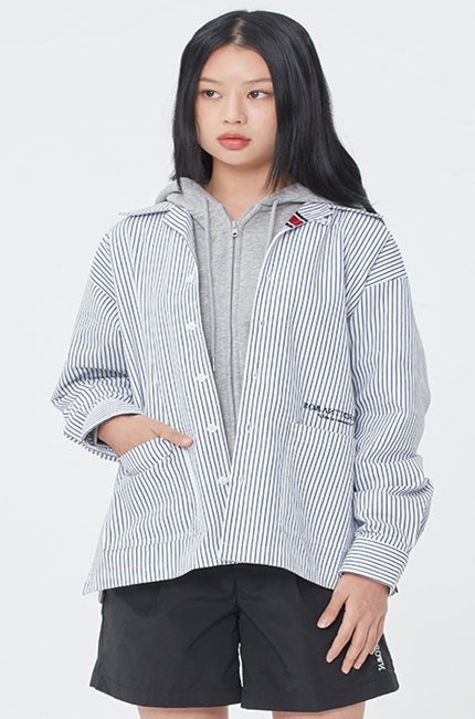 ロマンティッククラウン(ROMANTIC CROWN) PIN STRIPED JACKET_WHITE