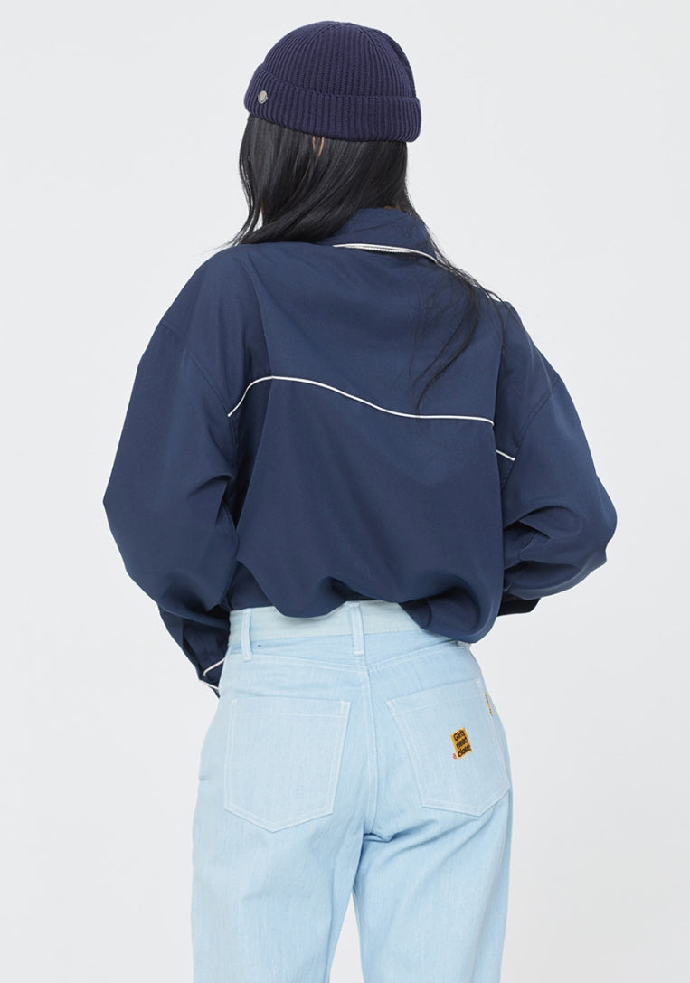 ロマンティッククラウン(ROMANTIC CROWN) ROUND COLLAR PIPING SHIRT_NAVY