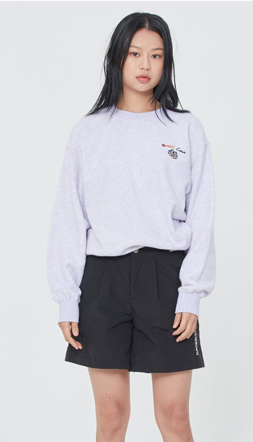 ロマンティッククラウン(ROMANTIC CROWN) RAINBOW LOGO SWEAT SHIRT_MELANGE LIGHT PURPLE
