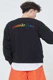 ロマンティッククラウン(ROMANTIC CROWN) RAINBOW LOGO SWEAT SHIRT_BLACK