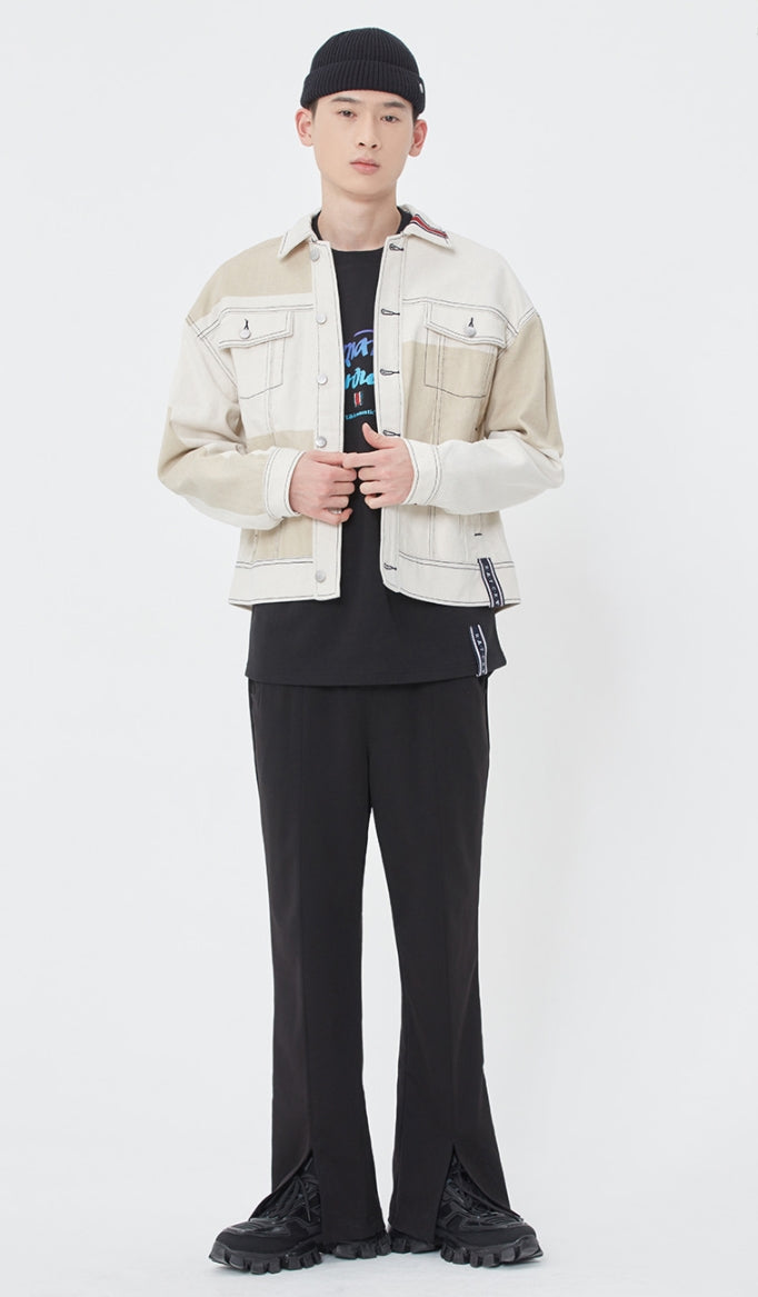 ロマンティッククラウン(ROMANTIC CROWN) STITCH DENIM JACKET_OATMEAL