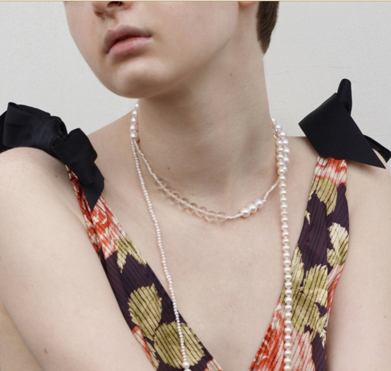 MONDAY EDITION(マンデイエディション) The pearl and crystal necklace