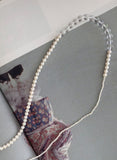 MONDAY EDITION(マンデイエディション) The pearl and crystal long necklace