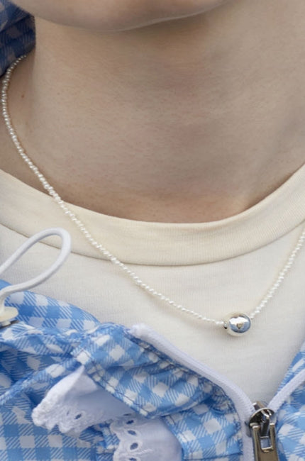MONDAY EDITION(マンデイエディション) The pearl and silver ball necklace