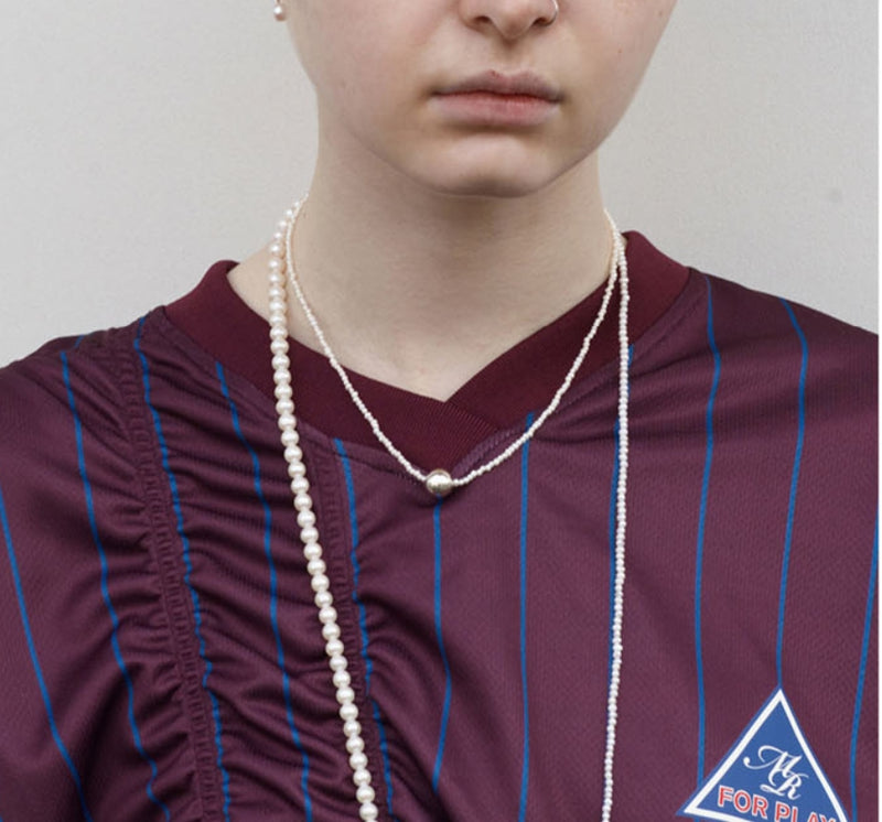 MONDAY EDITION(マンデイエディション) The pearl and silver ball necklace